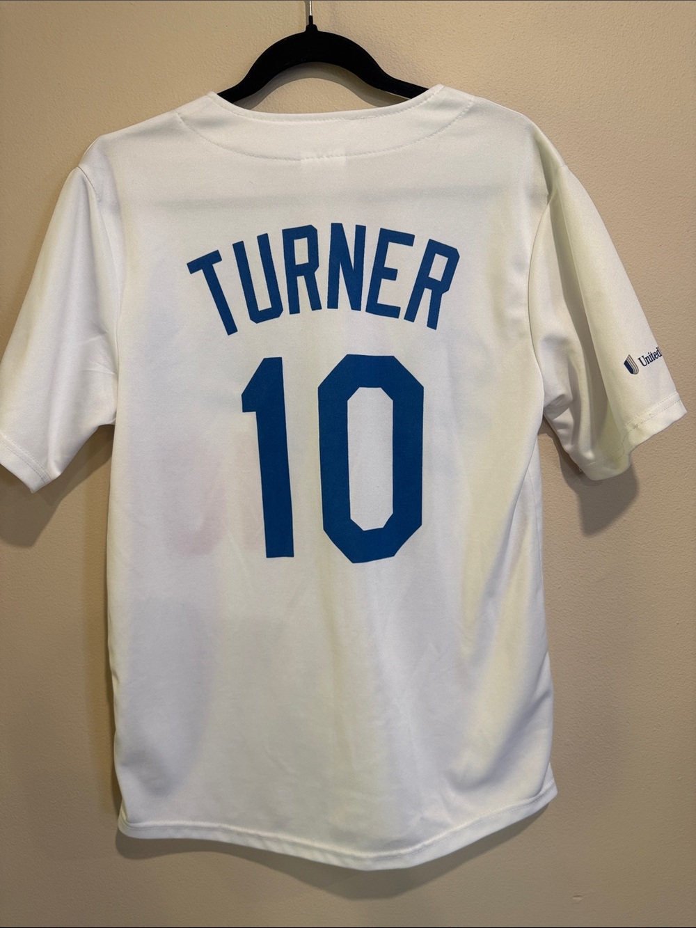 White Los Angeles Dodgers Justin Turner Jersey Blue 10 Stadium giveaway